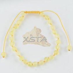 Womens adjustable amber bracelet raw yellow color